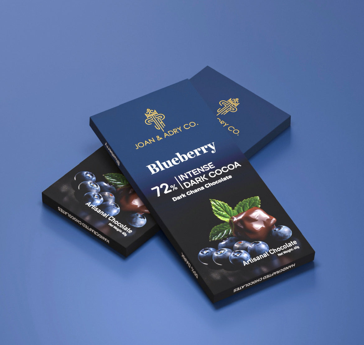 Blueberry in 72% Dark Ghanaian Couverture Bar