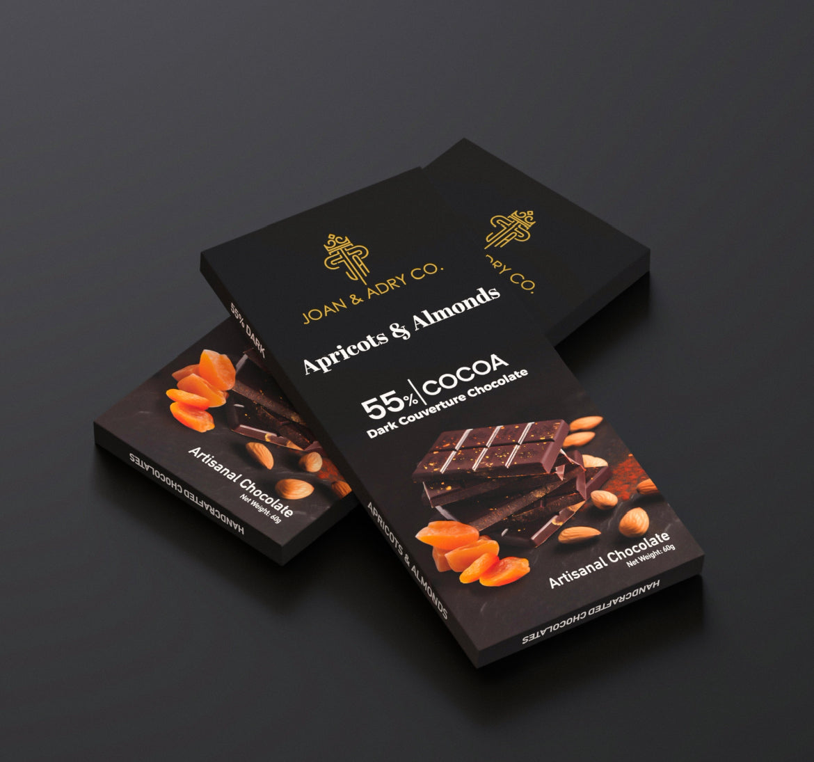 Apricots & Roasted Almonds in 55% Dark Couverture Bar