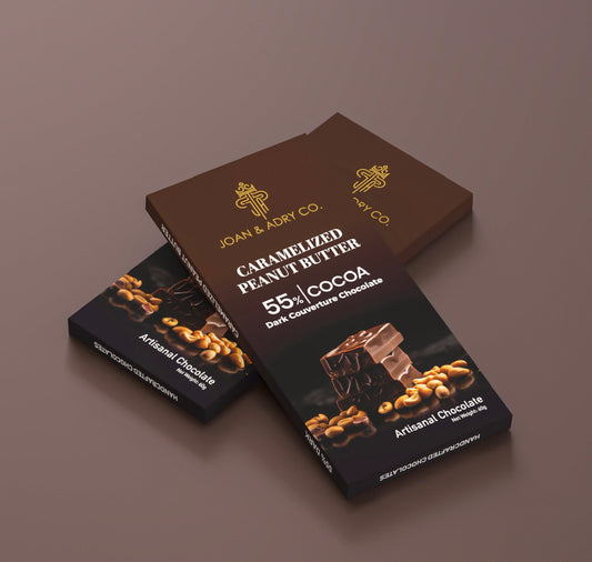 Caramelised Peanut Butter in 55% Dark Couverture Bar