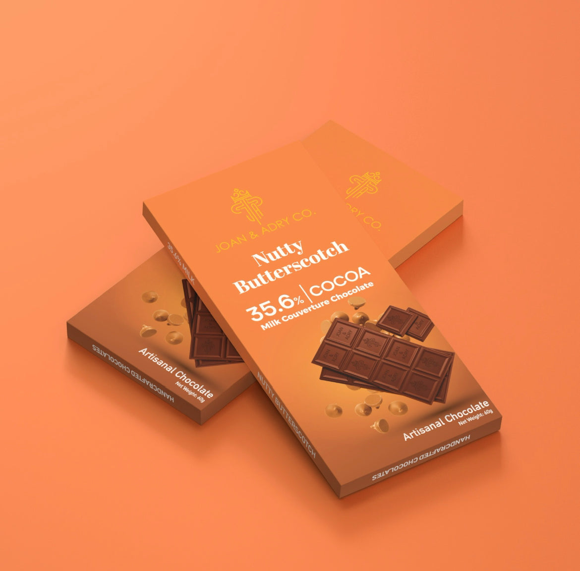 Nutty Butterscotch in 35.6% Milk Couverture Bar