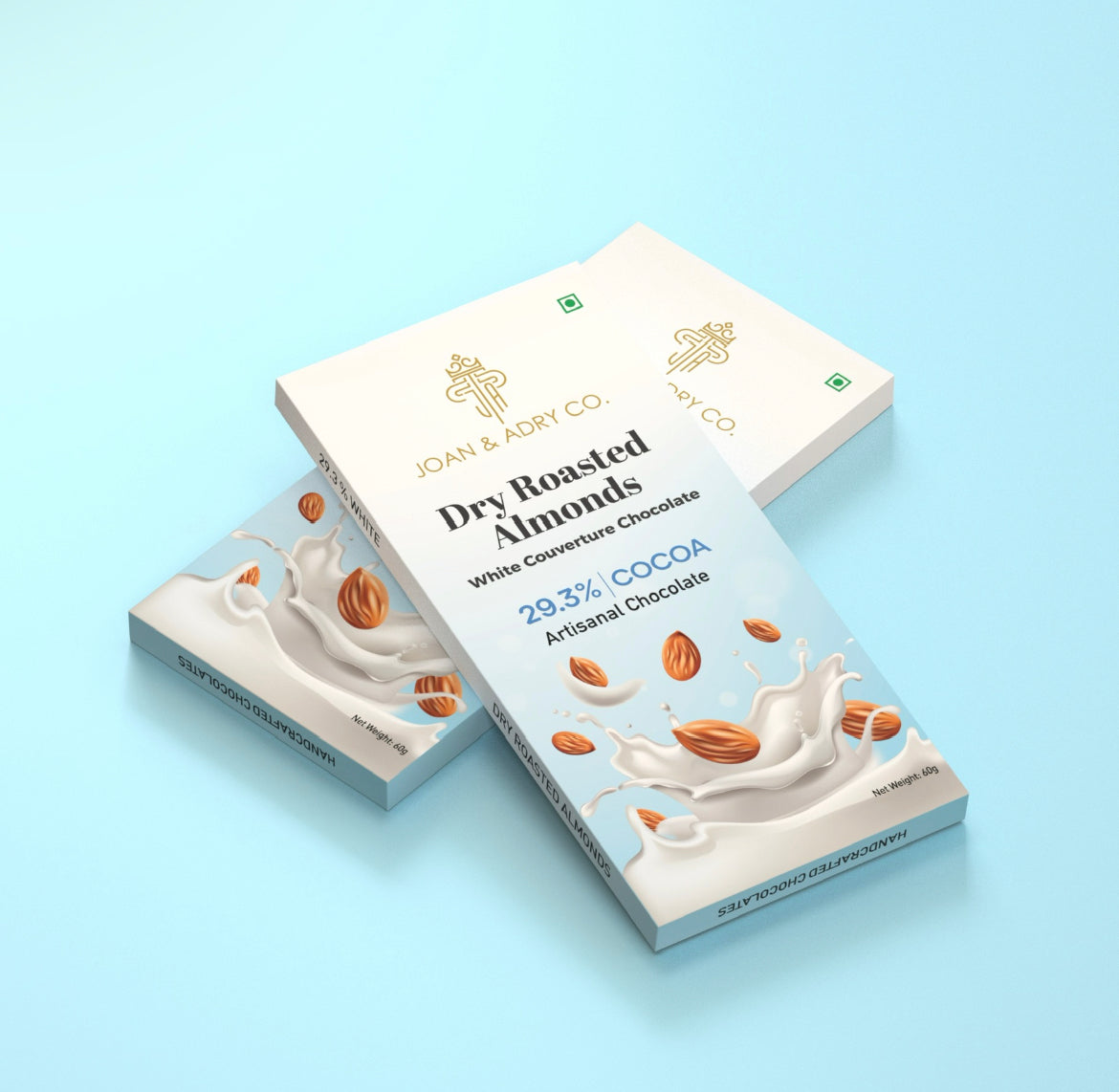 Dry Roasted Almonds in 29.3% White Couverture Bar